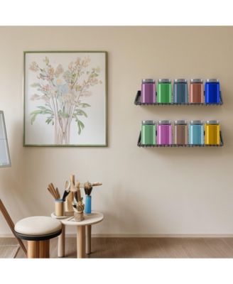 24"x12" Garage Wall Shelves, 2 Pack, Black