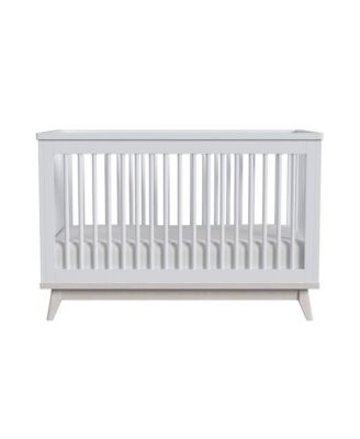 Rowan Modern Wood Cottage Crib in Ash Linen White Finish