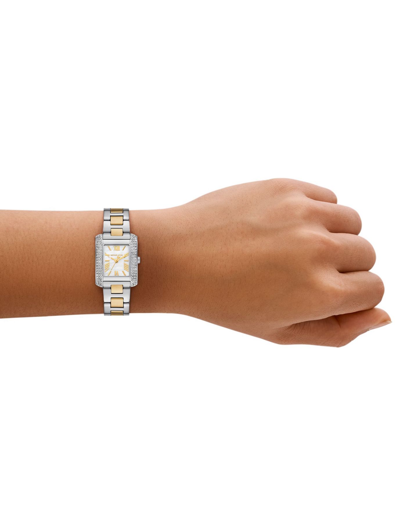 Женские часы Michael Kors Emery Three-Hand Two-Tone Stainless Steel Watch, 22x28mm — фото 4
