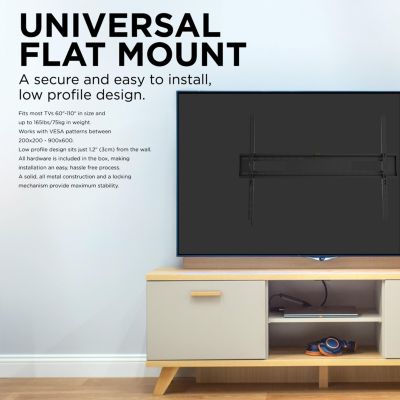 Premium Flat / Fixed TV Wall Mount for 60" to 110" TVs Up to 165lbs