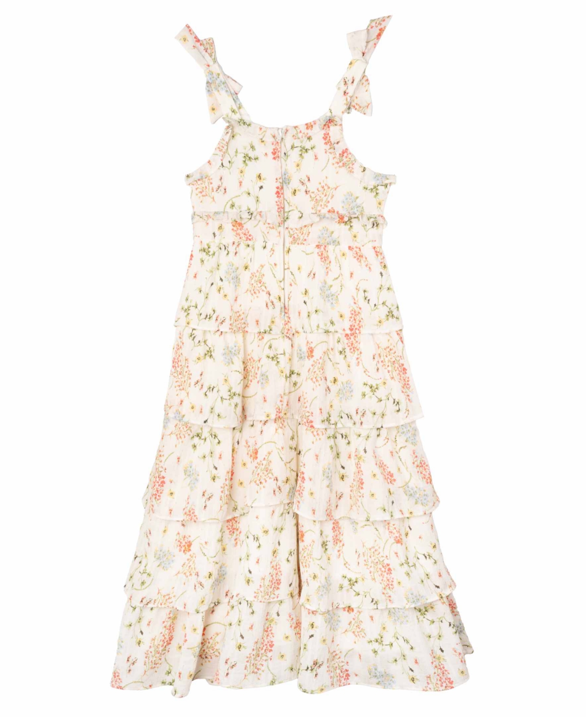 Shop Rare Editions Little And Toddler Girls 2-piece Textured Floral Maxi Dress With Bag Set In Cream