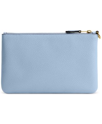 ポーチ COACH Signature Lurex Small Wristlet F43363 New Coach Signature Lurex Silver/Gold Pleated Canvas Small