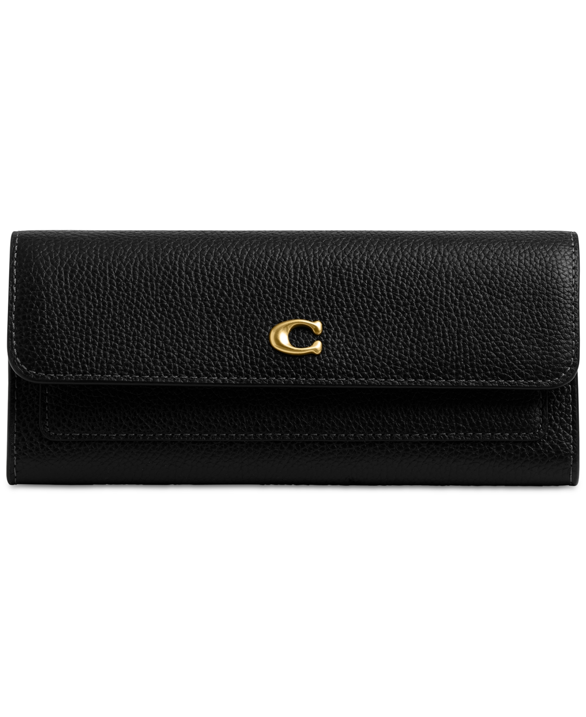 Coach Mila Leather Long Flap Wallet - black