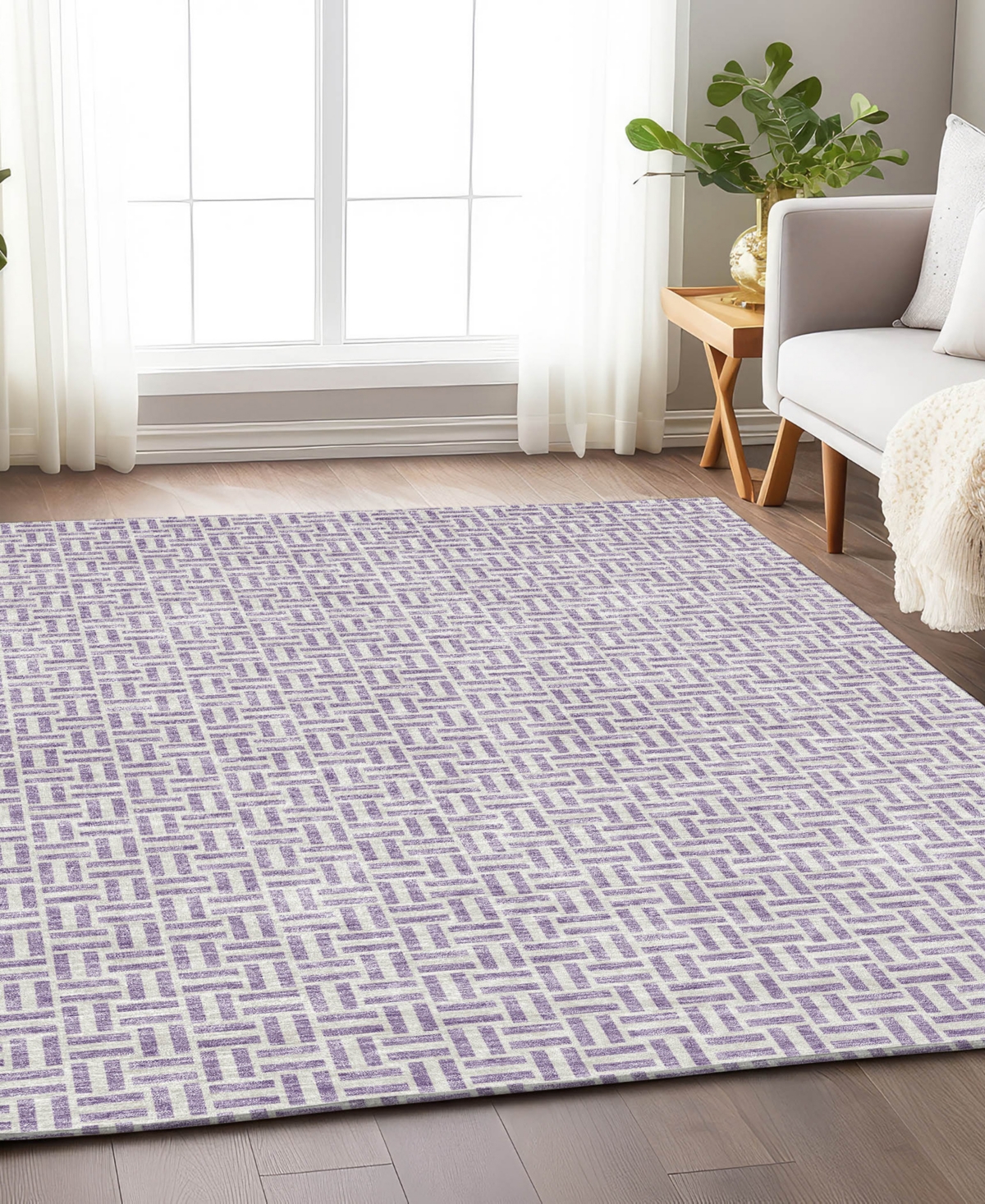 Shop Addison Chantille Machine Washable Acn911 5'x7'6" Area Rug In Lavender