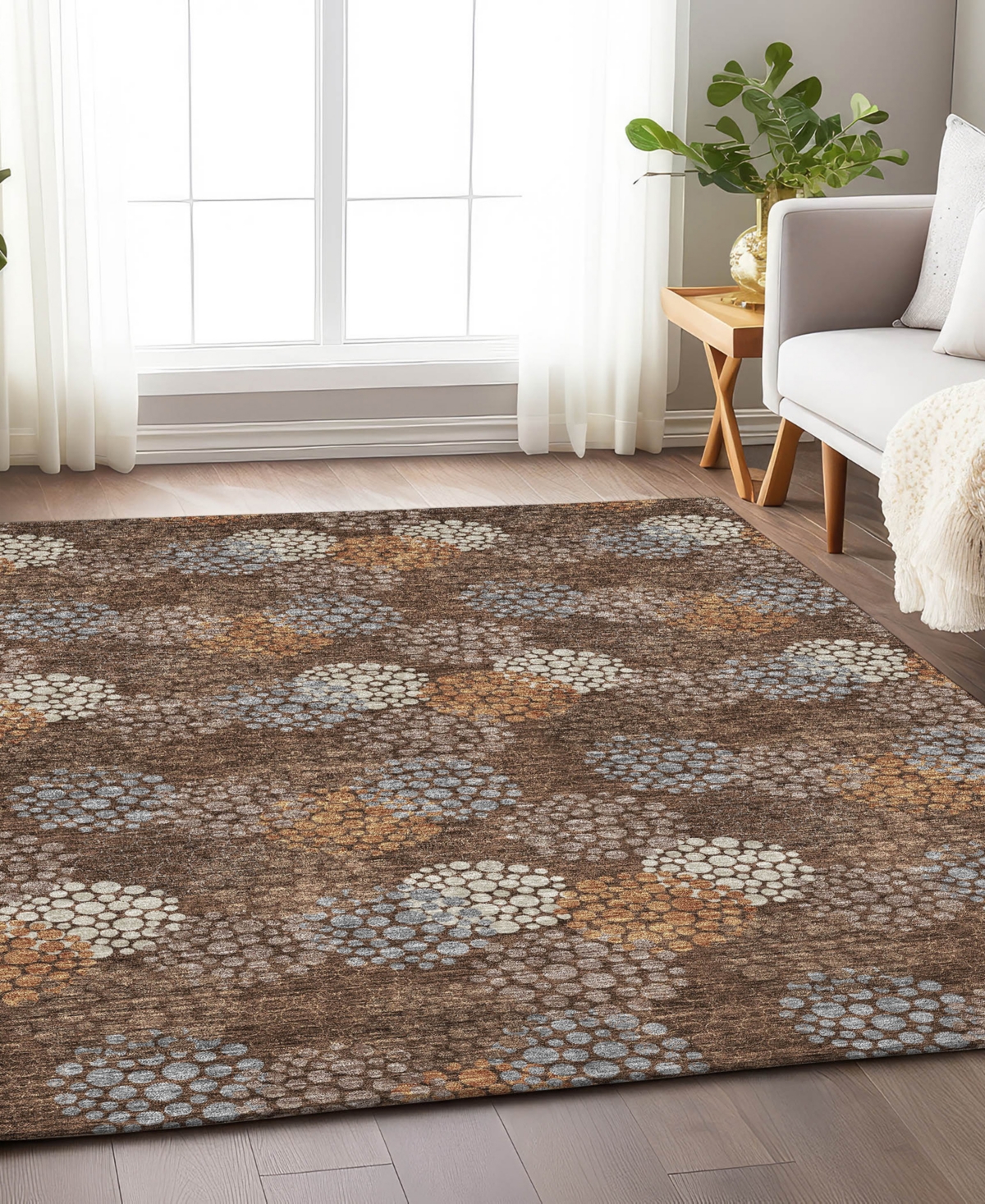 Addison Chantille Acn908 5'x7'6" Area Rug In Cocoa