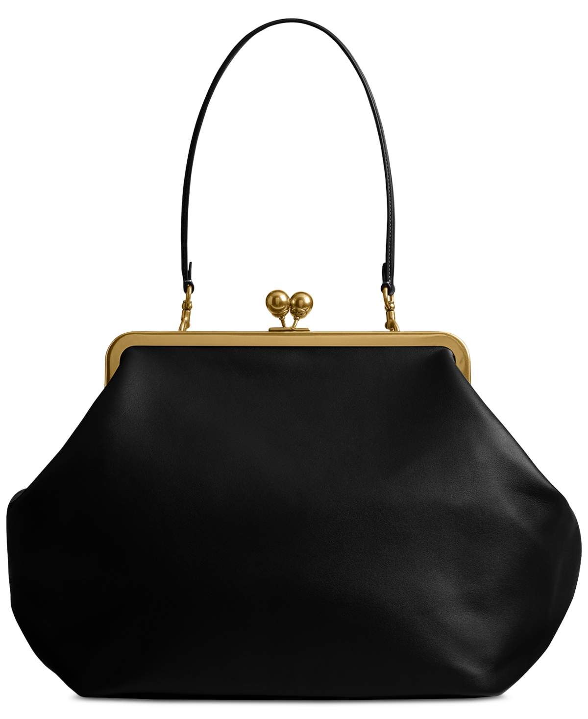 Coach Medium Leather Kisslock Frame Bag