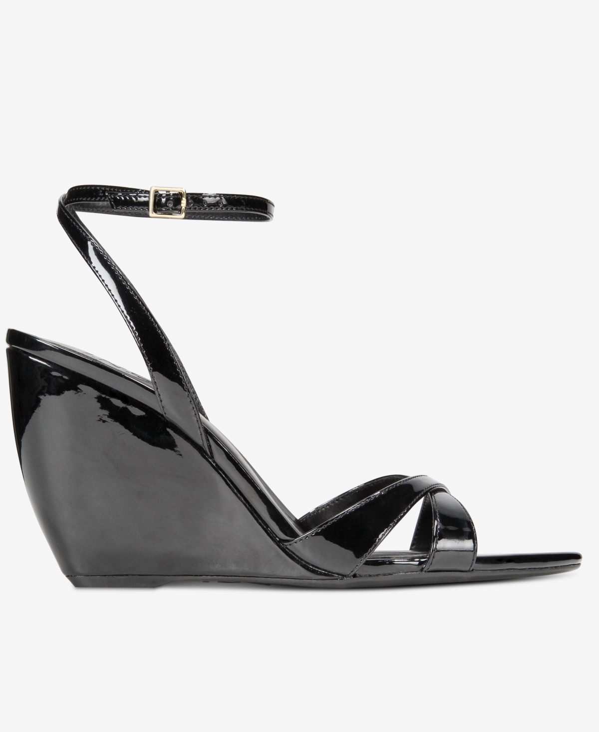 Inc International Concepts Women's Camlyn Wedge Sandals, Exclusively At Macy's In Black Patent
