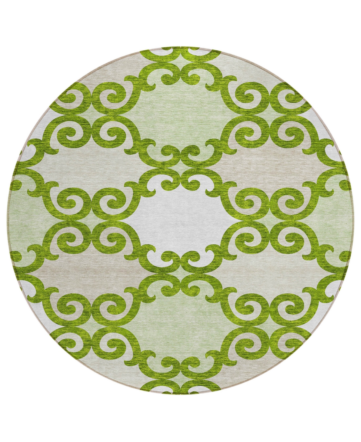Addison Chantille Acn883 8'x8' Round Area Rug In Lime