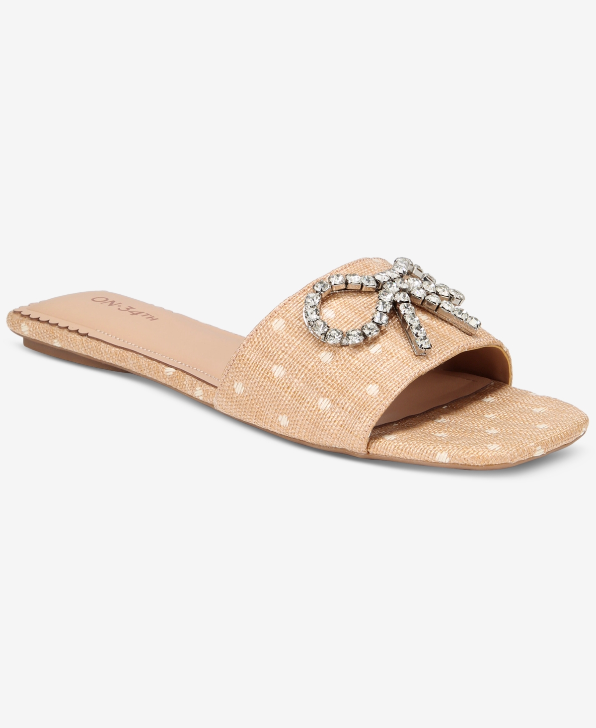 Women's Jazziee Bow Sandals, Exclusively at Macy's - Natural Polka Dot