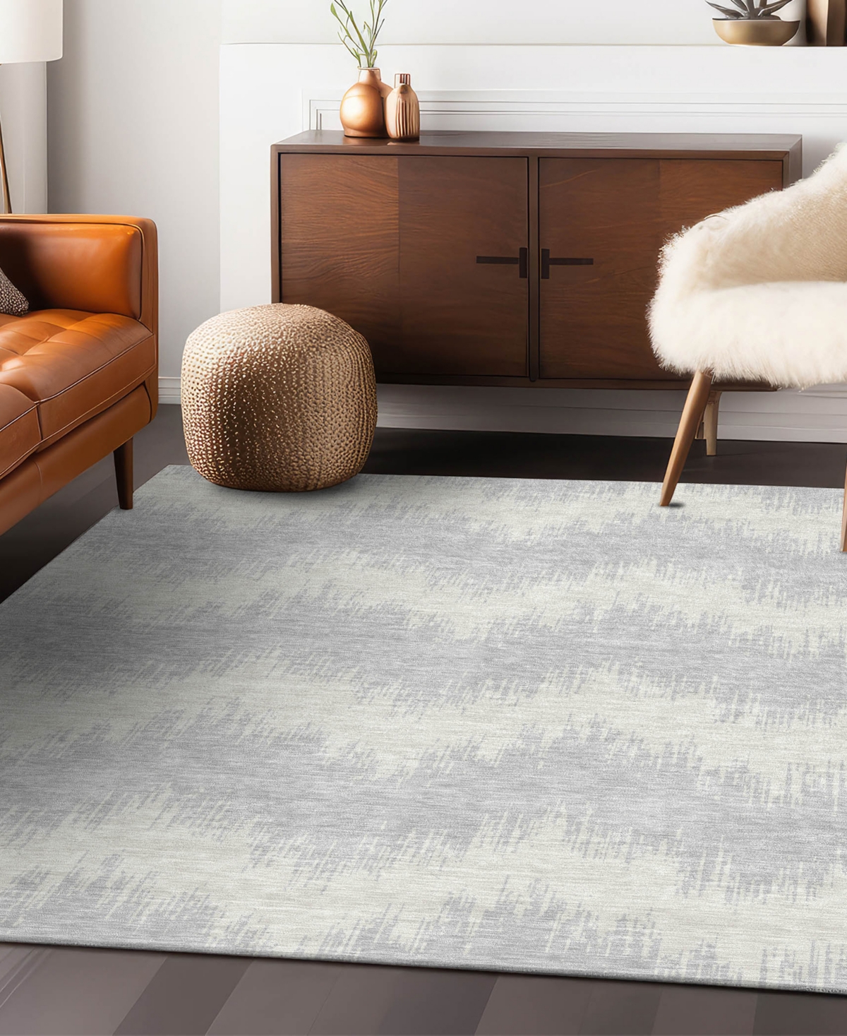 Addison Chantille Acn880 5'x7'6 Area Rug In Silver