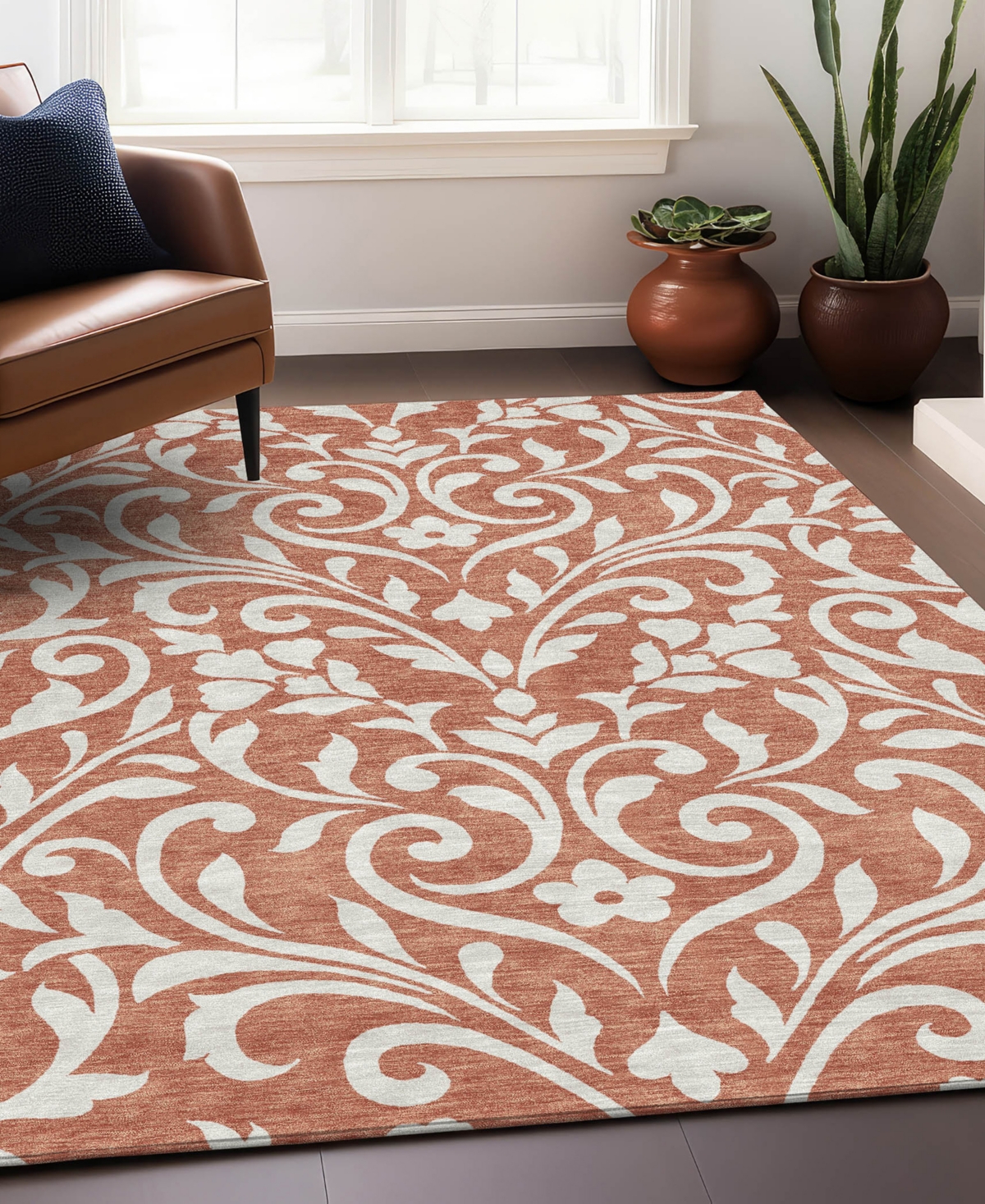 Addison Chantille Acn875 5'x7'6 Area Rug In Salmon