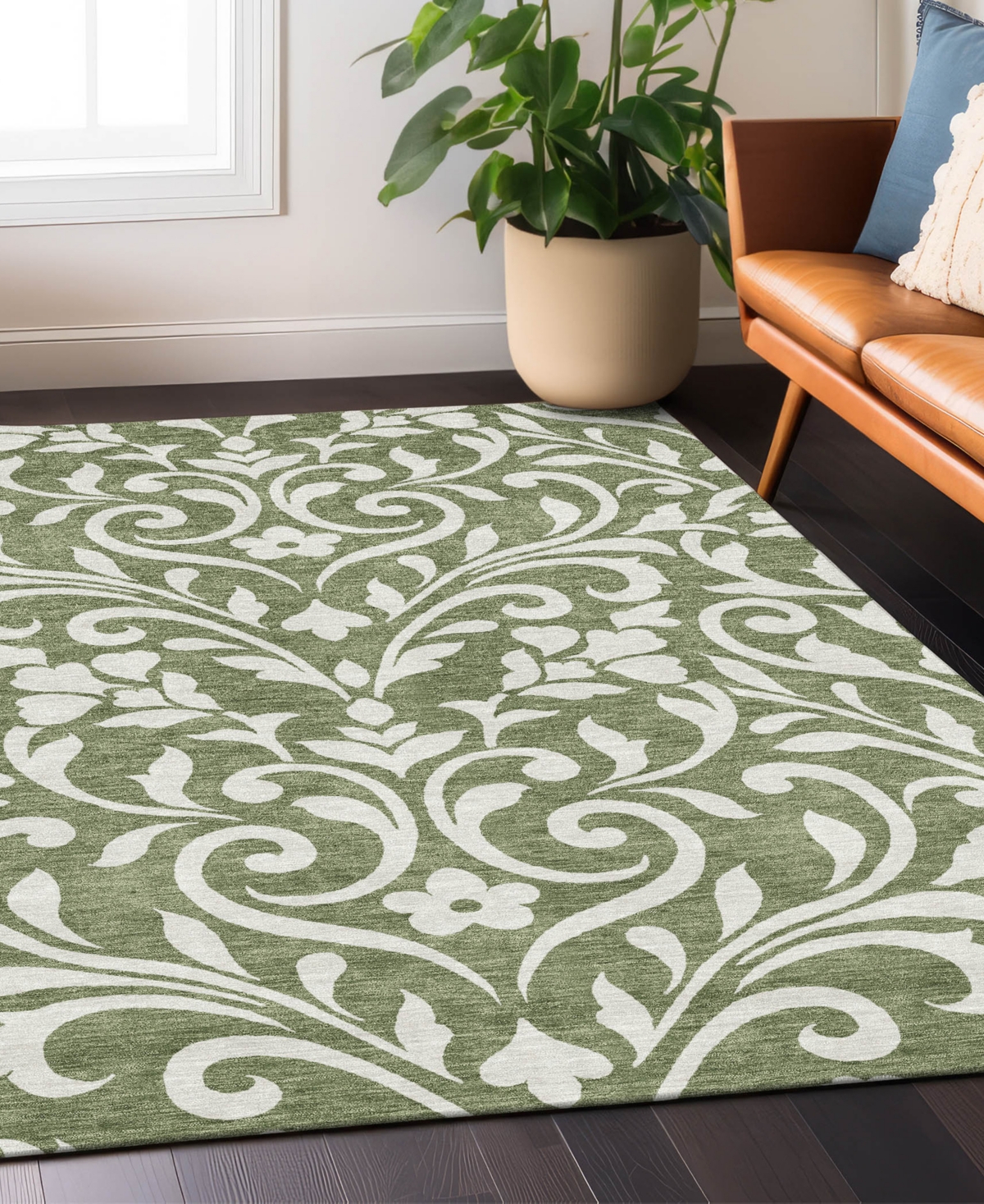 Addison Chantille Acn875 5'x7'6 Area Rug In Olive