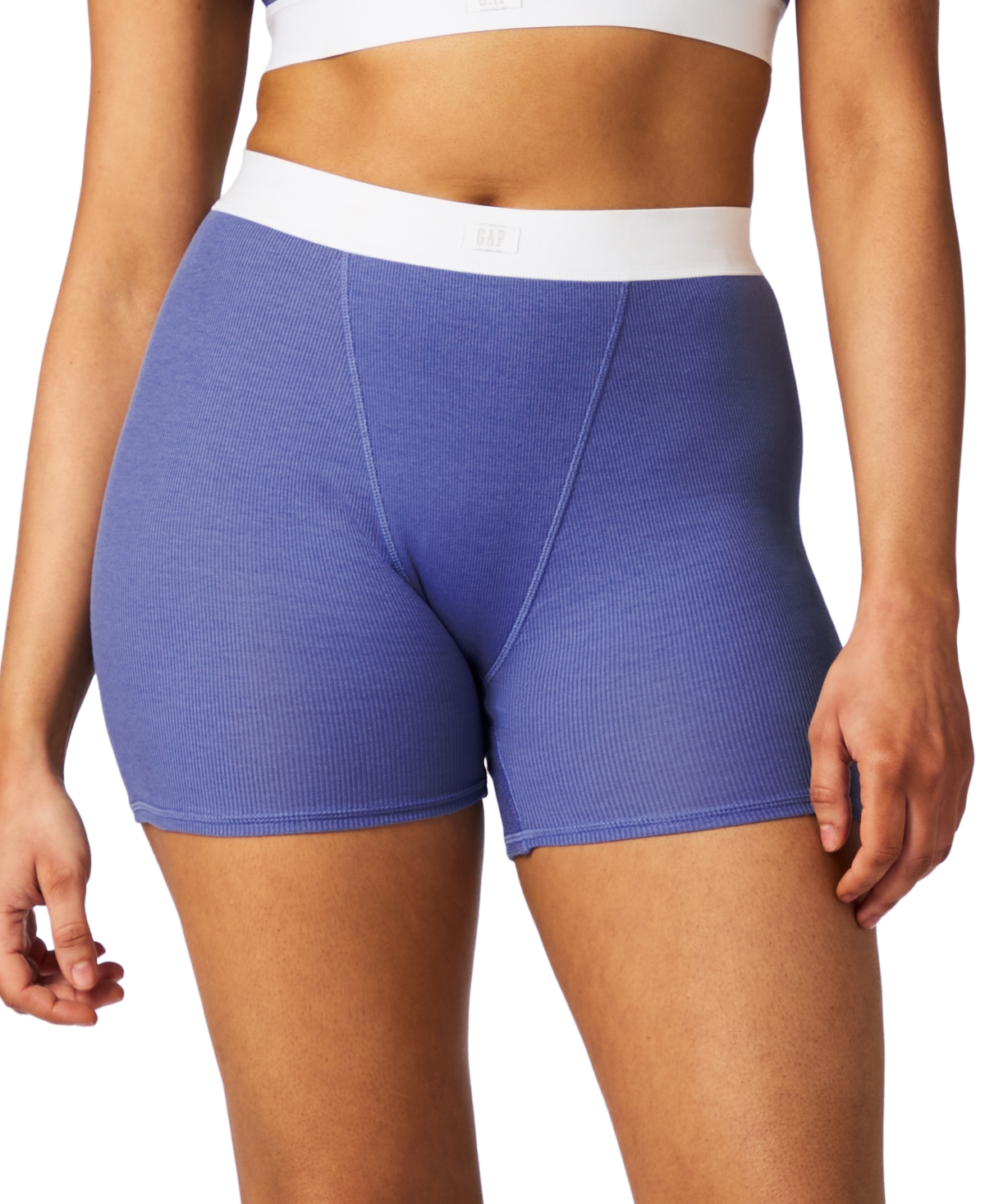Gap Body Women's Logo Comfort High-waist Shorts Gpw01070 In Bleached Denim