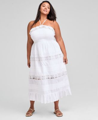 And Now This - Trendy Plus Size Cotton Lace Maxi Dress