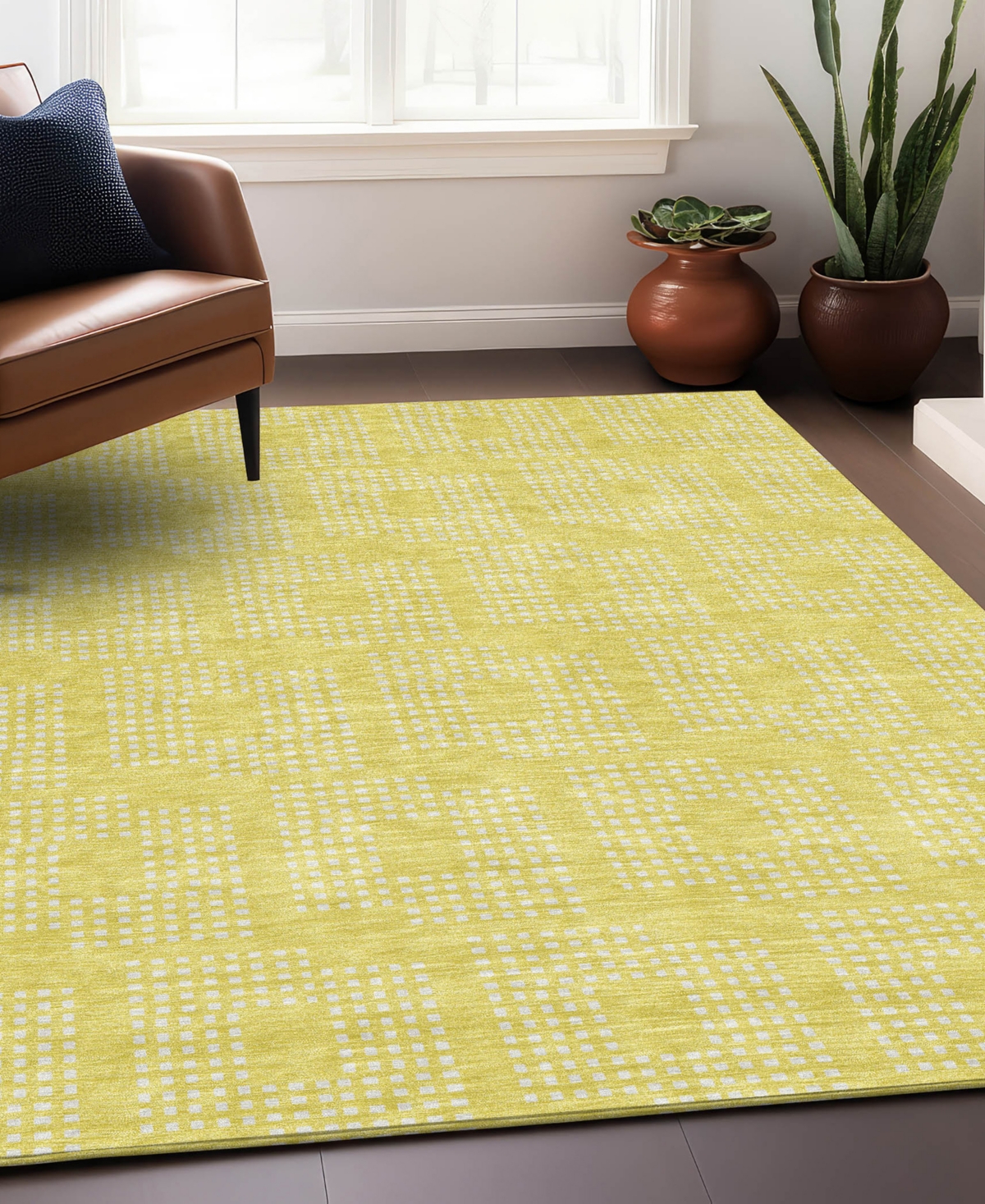Addison Chantille Acn890 5'x7'6 Area Rug In Yellow