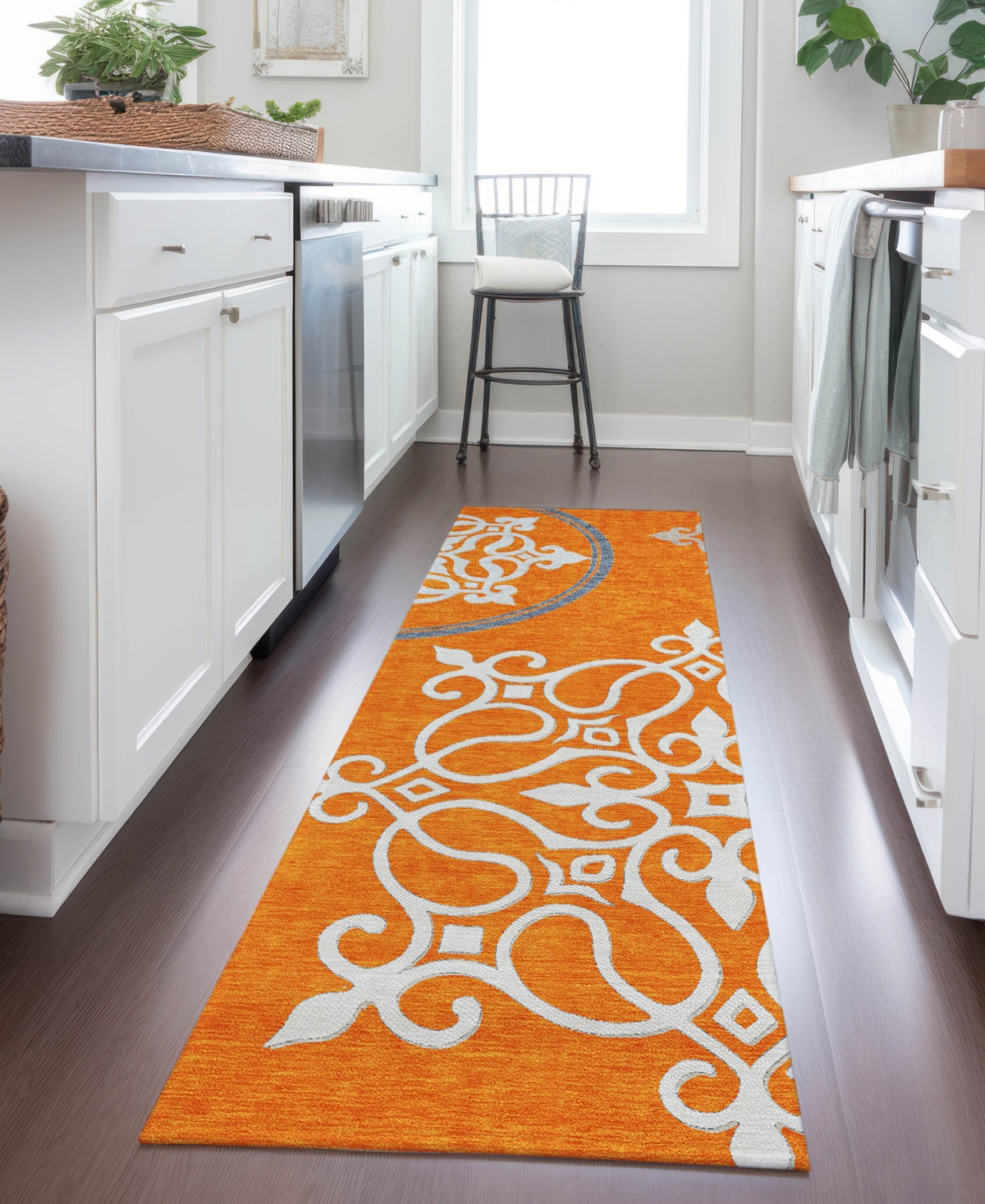 Addison Chantille Acn874 2'3"x7'6" Runner Area Rug In Orange