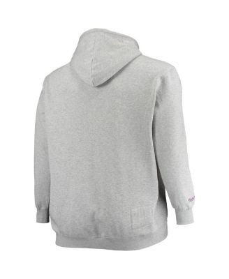 Men's Heathered Gray Los Angeles Lakers Hardwood Classics Big and Tall Throwback Pullover Hoodie