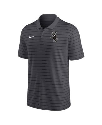 Men's Charcoal Chicago White Sox Authentic Collection Victory Striped Performance Polo Shirt