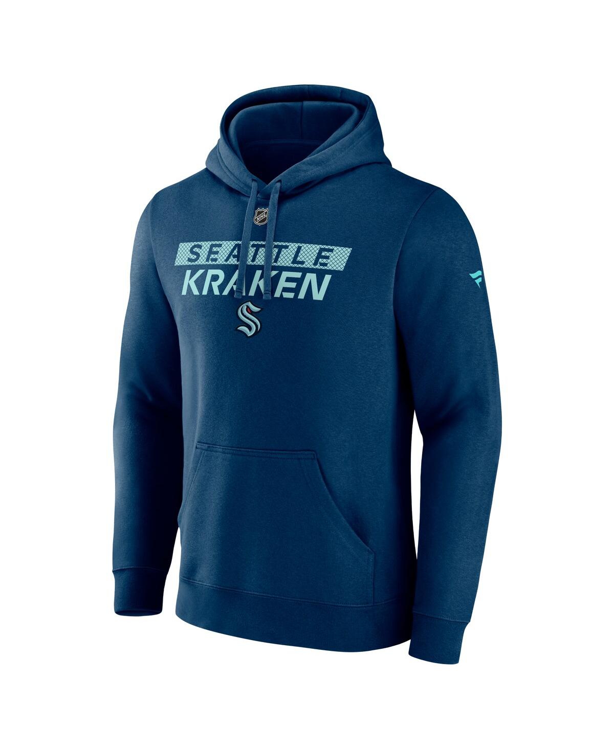 Fanatics Men's Navy Seattle Kraken Authentic Pro Core Primary Fleece Pullover Hoodie In Navy