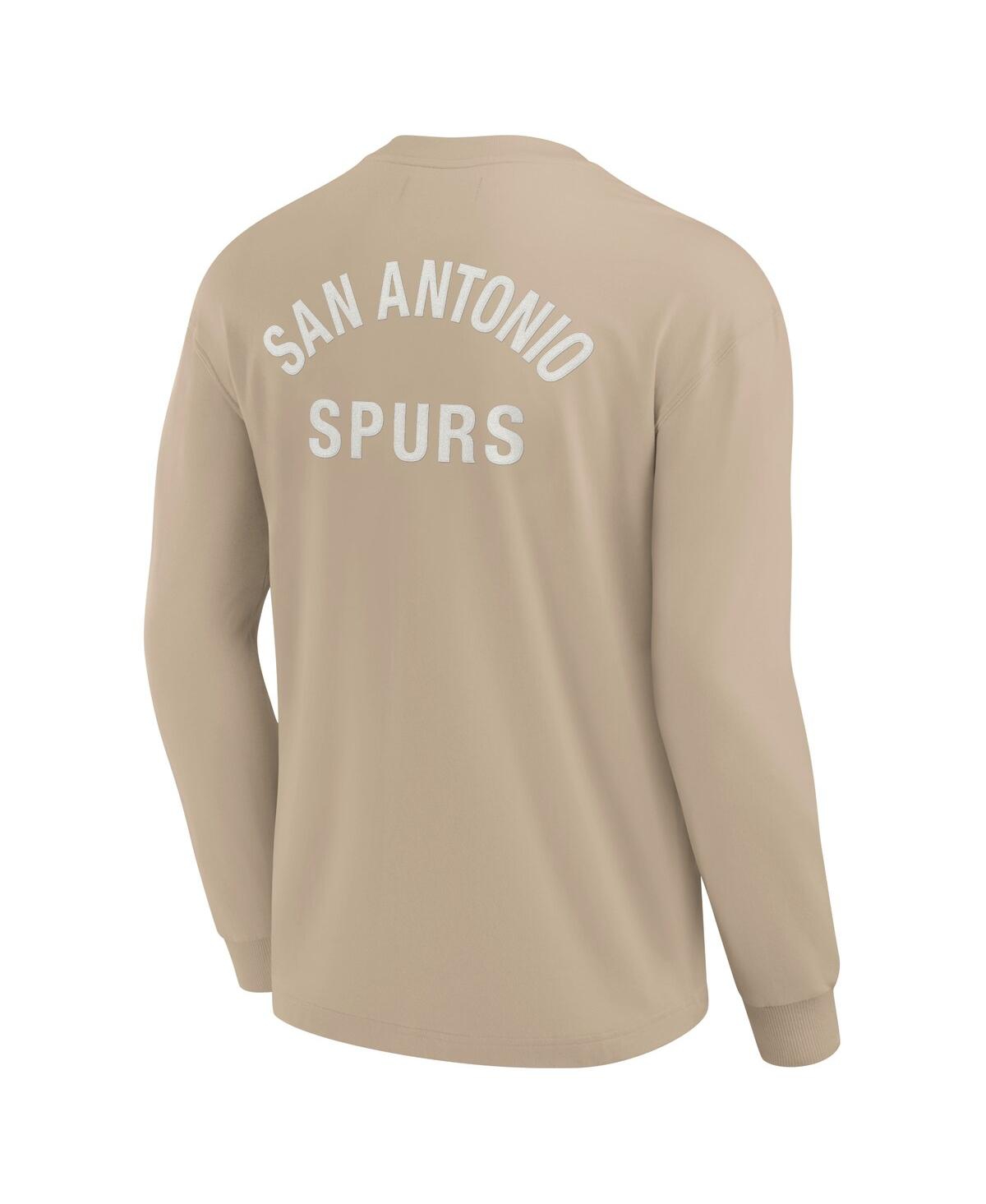 Fanatics Men's And Women's Khaki San Antonio Spurs Elements Super Soft Long Sleeve T-shirt In Khaki