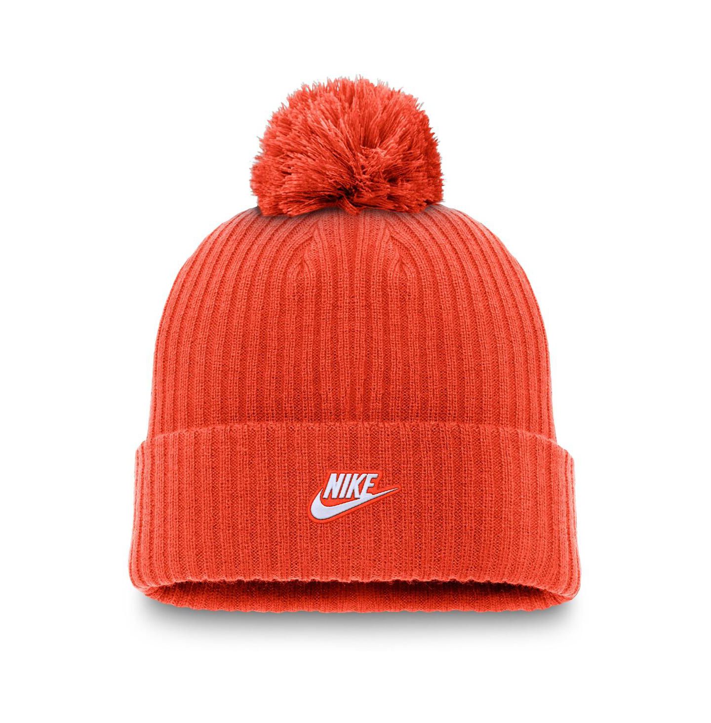 Мужская шапка Nike Orange Houston Astros Cooperstown Collection Patch Cuffed with Pom Knit Hat — фото 2