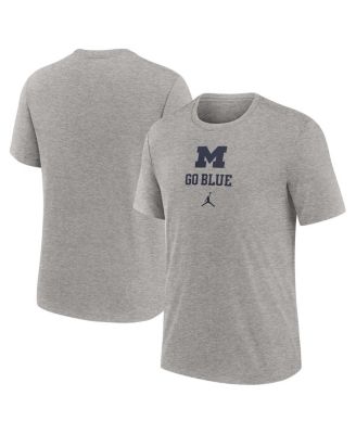 Jordan - Men's Heather Gray Michigan Wolverines Campus Stack Tri-Blend T-shirt