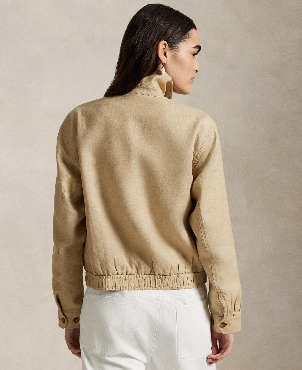 Polo Ralph Lauren Women's Linen Windbreaker In Tan