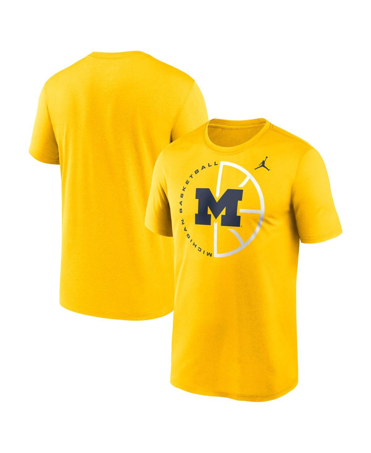 Men's Maize Michigan Wolverines Legend Basketball Icon Performance T-Shirt - Maize