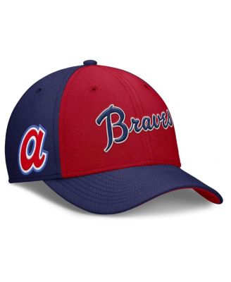 Nike - Men's Navy/Red Atlanta Braves Rise Swoosh Performance Flex Hat