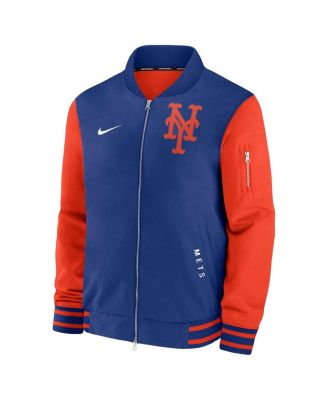 Men's Royal/Orange New York Mets Authentic Collection Dugout Full-Zip Bomber Jacket