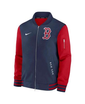 Men's Navy/Red Boston Red Sox Authentic Collection Dugout Full-Zip Bomber Jacket