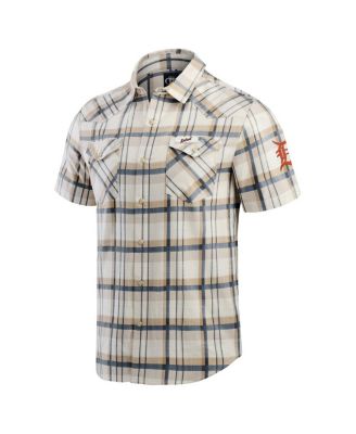 Darius Rucker Collection by Men's Navy Detroit Tigers Plaid Full-Snap Shirt