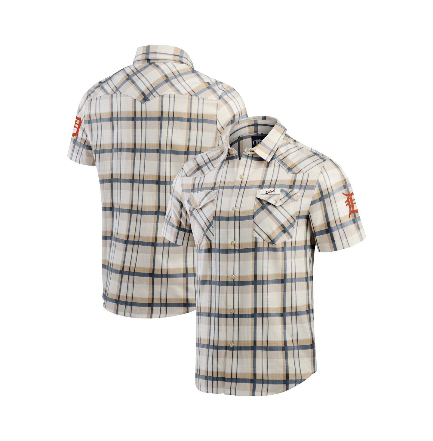 Мужская рубашка Fanatics Darius Rucker Collection by Navy Detroit Tigers Plaid Full-Snap — фото 1
