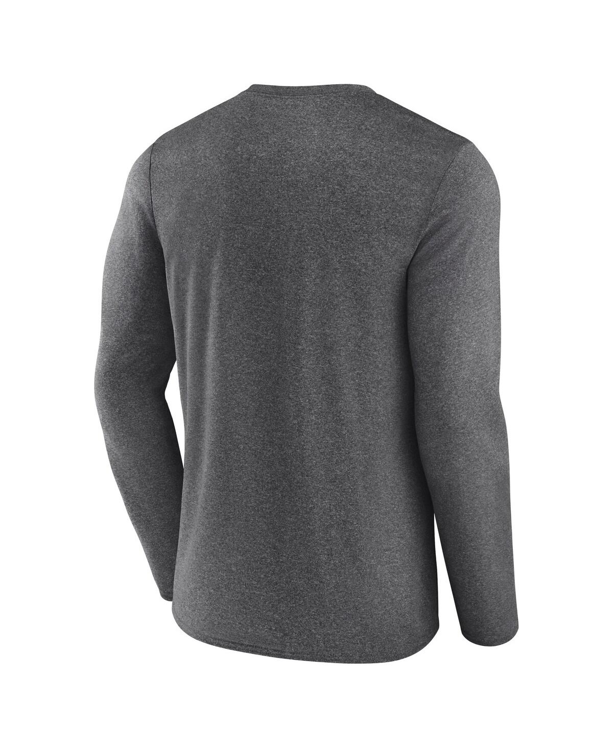 Fanatics Men's Heather Charcoal Philadelphia Eagles Fundamentals Long Sleeve T-shirt In Heather Charcoal