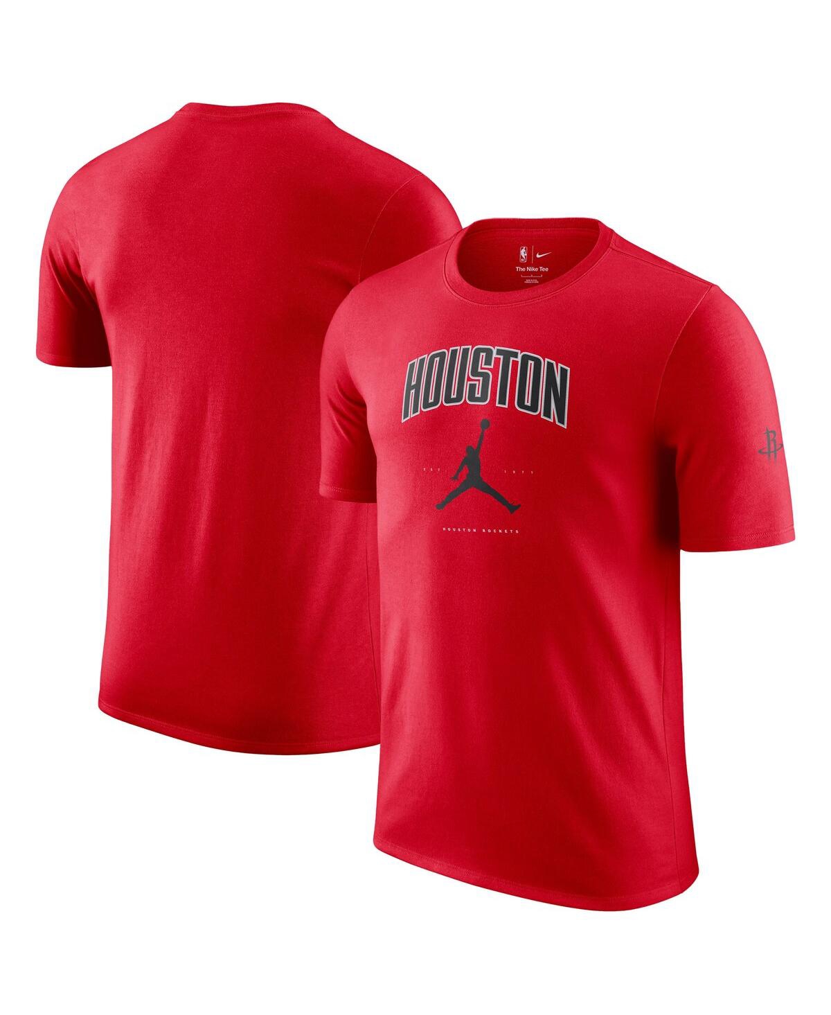 JORDAN MEN'S AND WOMEN'SÂ RED HOUSTON ROCKETS ESSENTIAL CITIES T-SHIRT 
