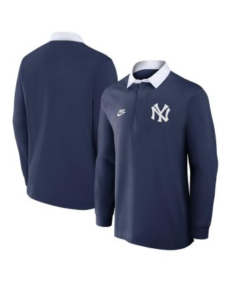 Nike - Men's Navy New York Yankees Rugby Long Sleeve Top
