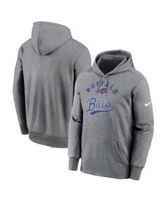 Nike - Men's Heather Gray Buffalo Bills Performance Fleece Pullover Hoodie