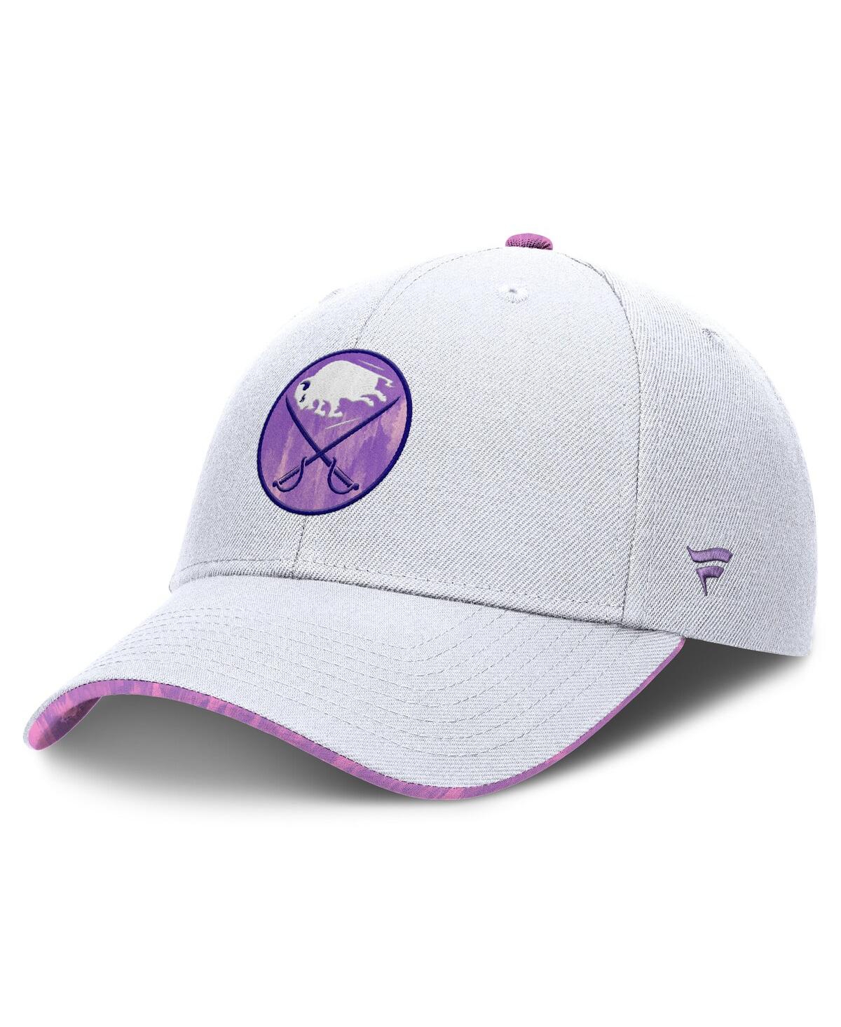 Fanatics Men's White Buffalo Sabres Authentic Pro Hockey Fights Cancer Adjustable Hat In White