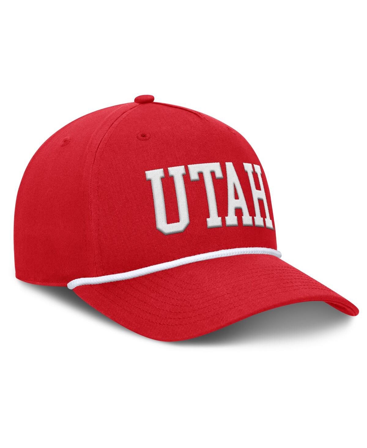 Fanatics Men's Red Utah Utes Foul Ball Rope Adjustable Hat In Red