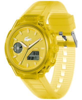 Men's LC33 Yellow Silicone Strap Watch, 45mm