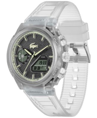 Men's LC33 Clear Silicone Strap Watch, 45mm