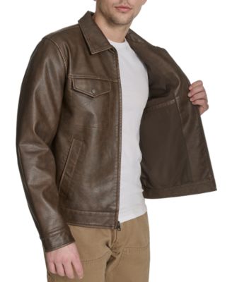Men's Classic-Fit Faux-Leather Jacket