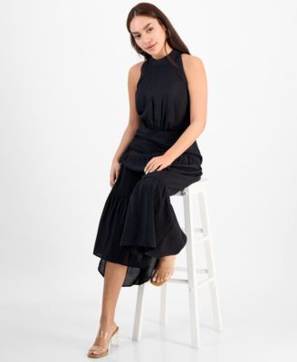 Women's High-Neck Tiered Sleeveless Dress