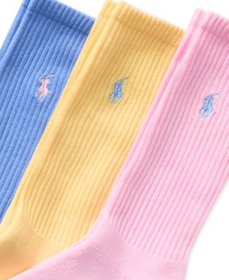 3 Pack Ribbed Cushion Foot Crew Men's Socks