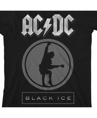 Boys ACDC Black Ice Crew Neck Short Sleeve Black T-shirt-Small
