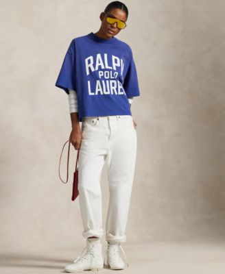 売れ筋商品|||ラルフローレン Tシャツ レディース トップス LOGO COTTON JERSEY CREWNECK TEE - Basic T-shirt - blue saturn Logo Cotton Jersey Crewneck Tee for Women | Ralph Lauren® NL