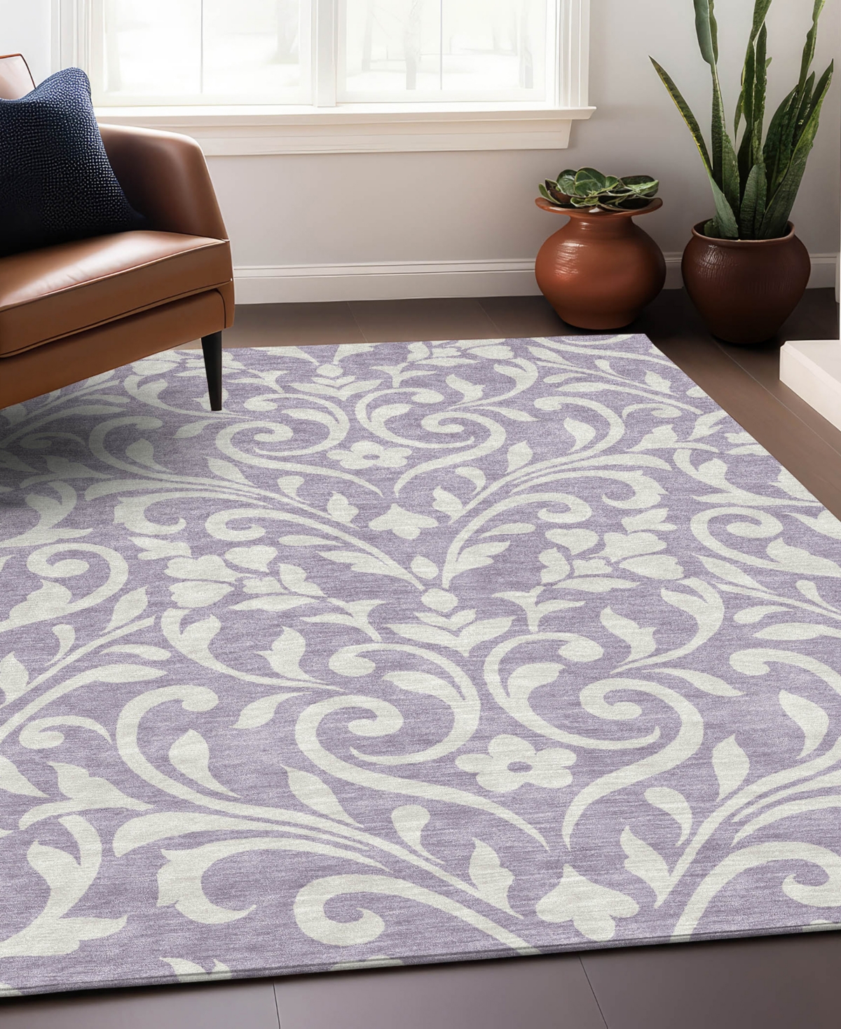 Addison Chantille Acn875 5'x7'6 Area Rug In Lavender