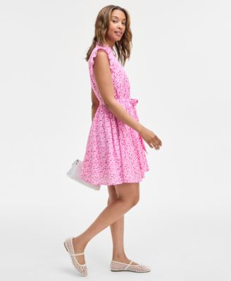 Women's V-neck Flutter-Sleeve Mini Dress, Exclusively at Macy's
