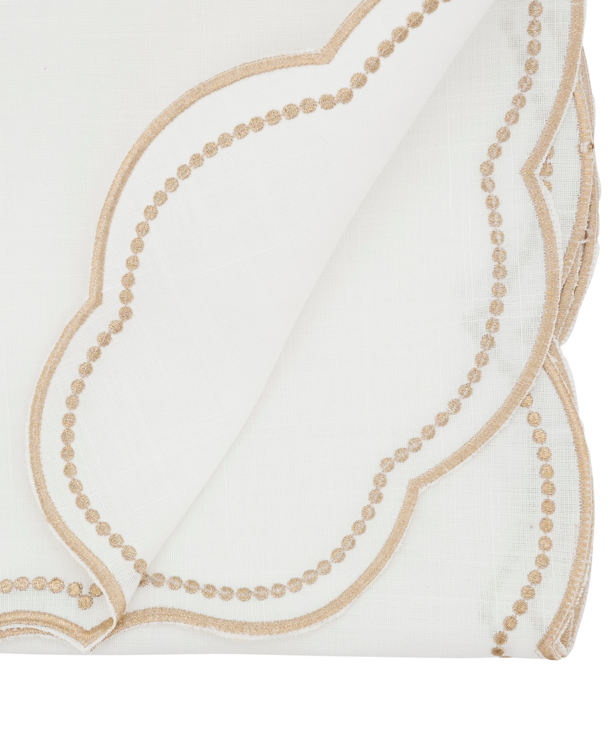 Saro Lifestyle Embroidered Polka Dot Table Runner, 16" X 70" In Gold