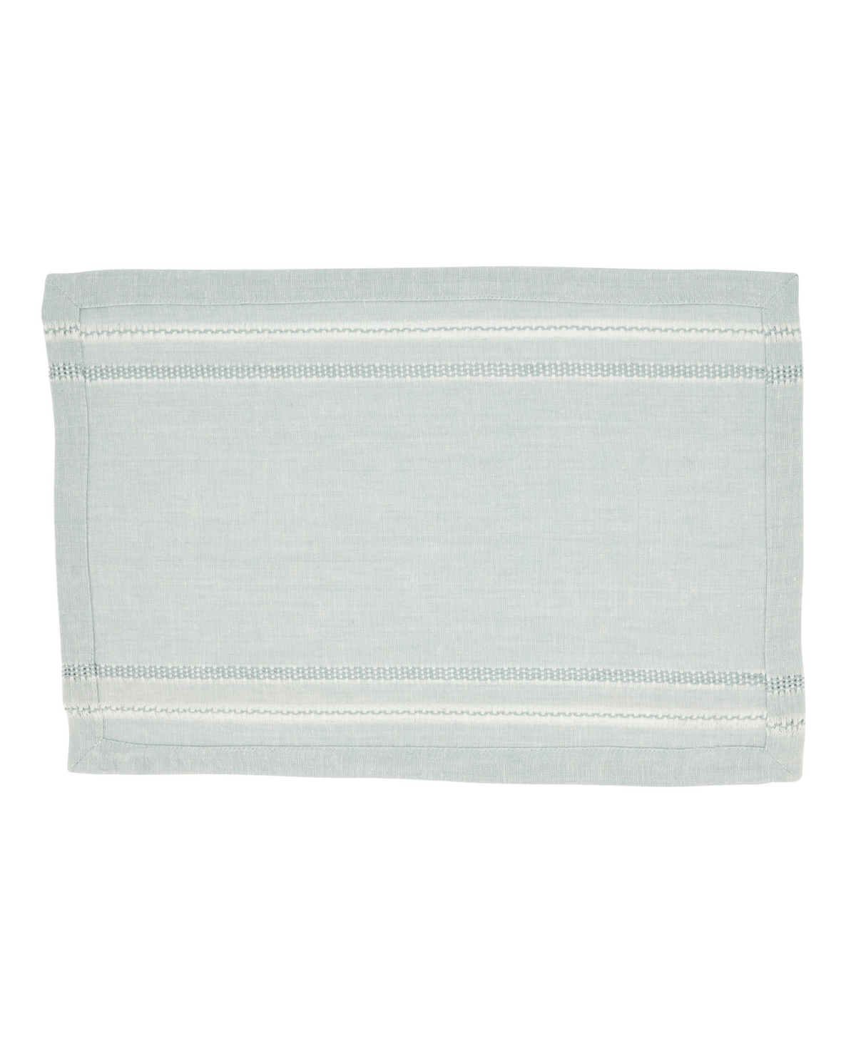 Saro Lifestyle Leno Stripe Elegance Placemat, Set Of 4 In Blue-gray